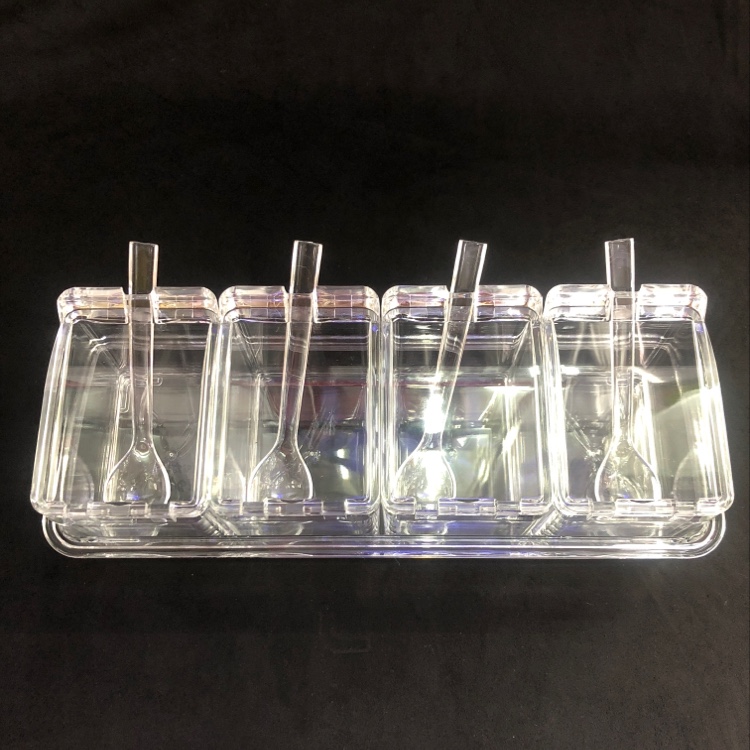 4PCS square flavoring jars