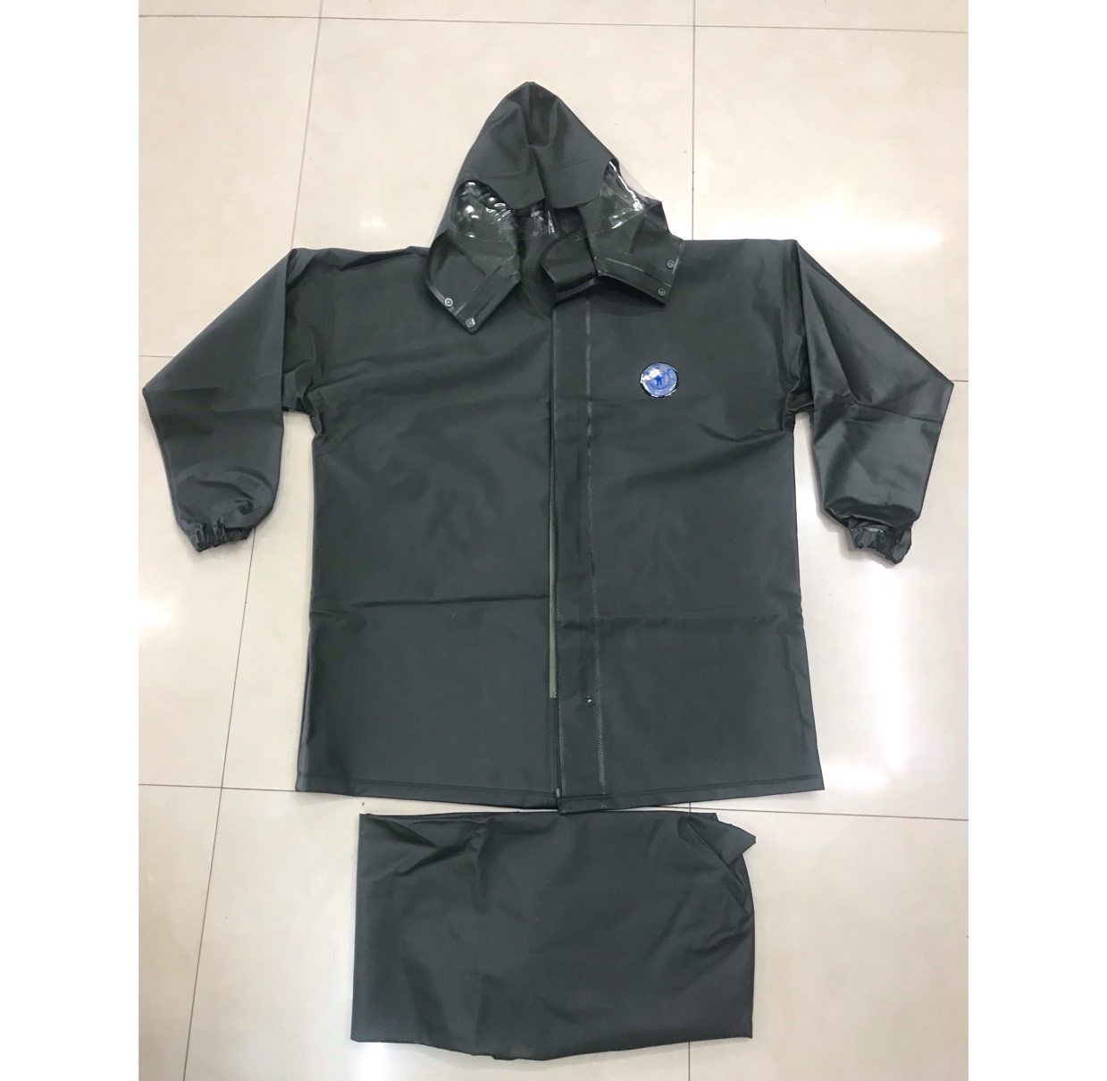 555 Knitted fabric set, durable and wear-resistant, thickened work protection raincoat, takeout, fishing and labor