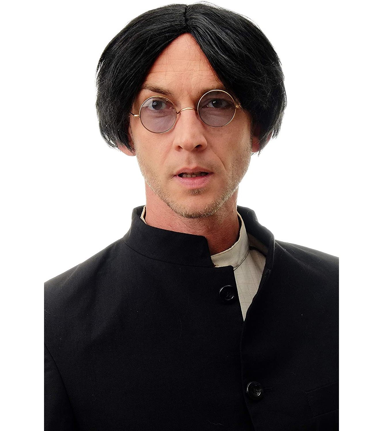 Qianfang Festival Wig hat Men mid-length Short wig Men's Hair Set Men's wig 2343