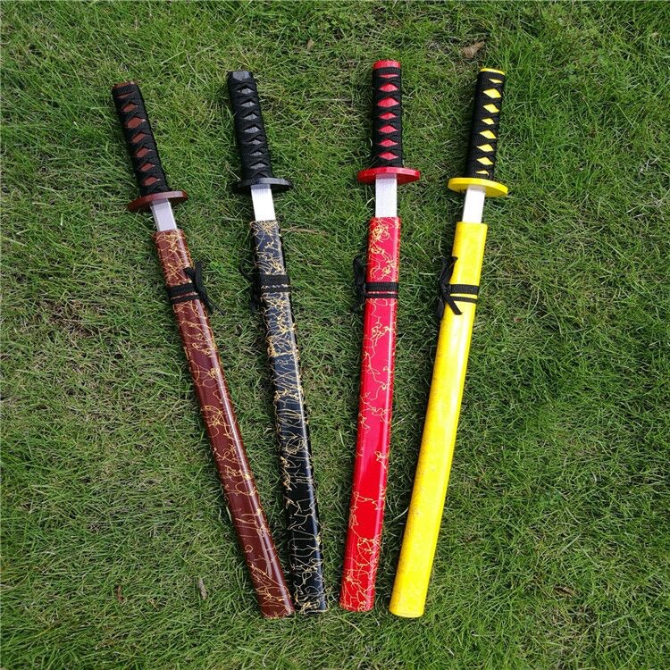 厂家直销竹刀 彩纹武士刀 竹木刀剑仿真工艺品摆件未开刃 竹+塑料