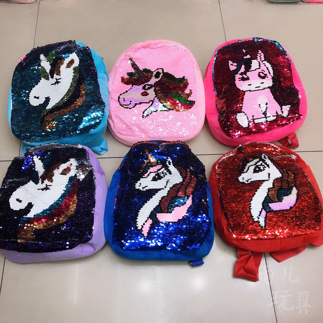 Unicorns backpacks With double-sided sequins Backpacks for unicorns Backpacks for children in South Korea 30cm backpacks