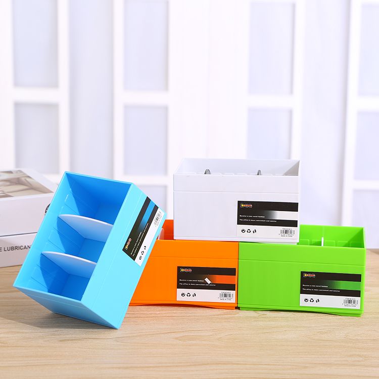 Creative and fashionable pen holder, PVC plastic, modern and simple office multi-functional desktop, student large-capacity storage box detail image 1
