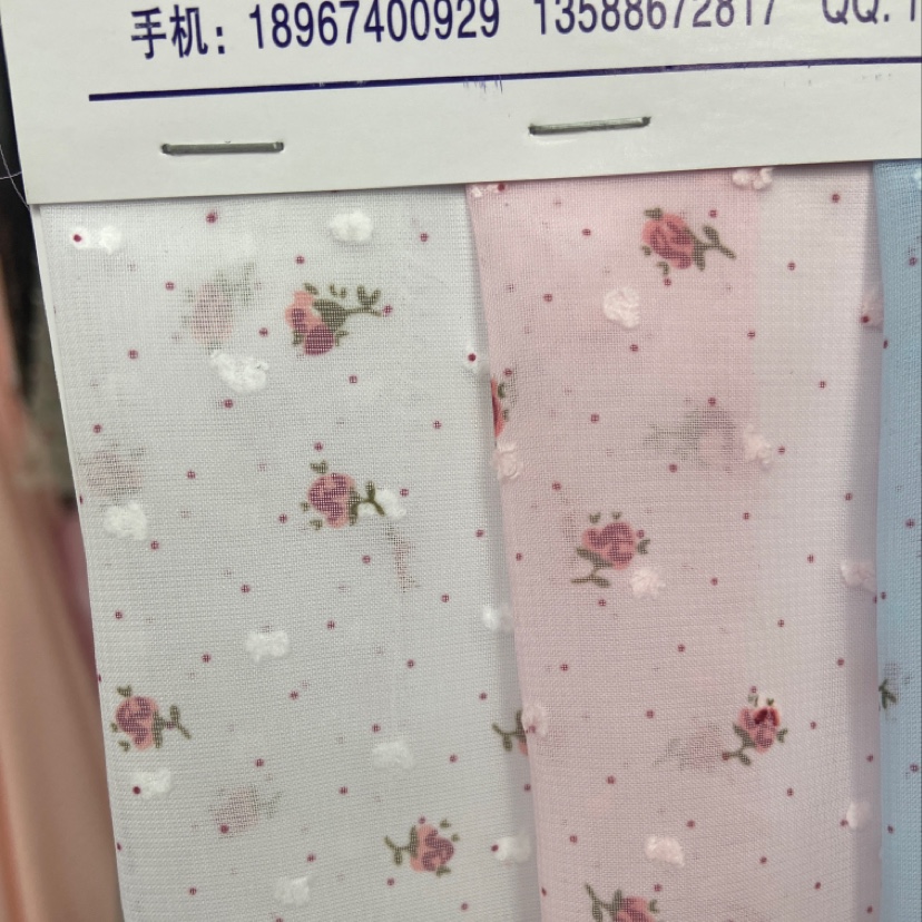 White Printed Floral Fabric Clothing Fabric Decorative Arts And Crafts Headdress Veil Cloth Pieces