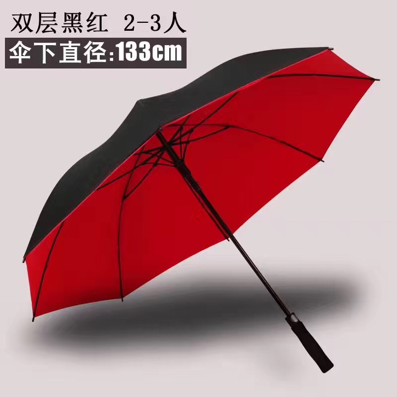 8K Fiber Double House Fabric Automatic Umbrella Eva Straight Handle Item Picture