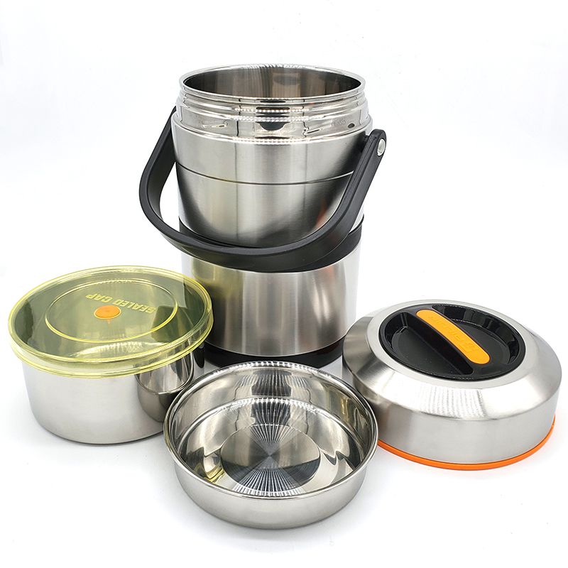 Factory direct sales of stainless steel vacuum anti-overflow pot, long-lasting heat preservation lunch box and lunch box detail image 1