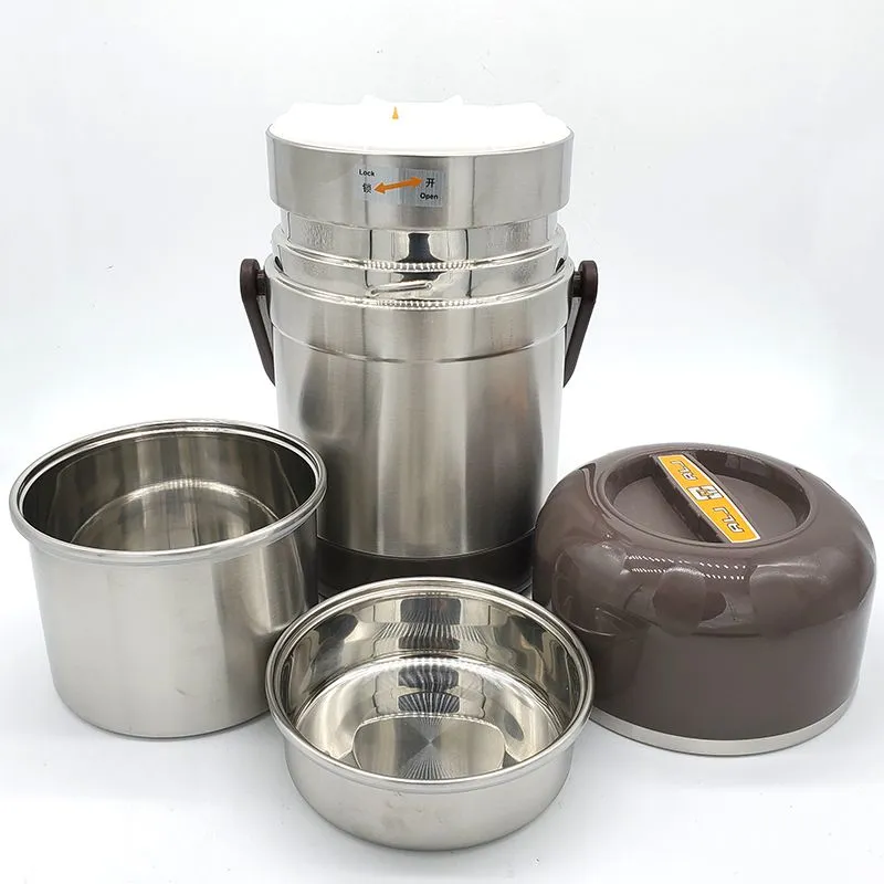 Factory direct sales of stainless steel steamed lunch boxes, vacuum insulated lunch boxes, and anti-overflow lunch boxes detail image 1