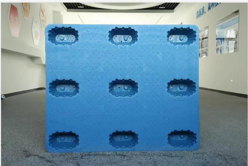 平板九脚吹塑塑料托盘载重2吨120*100详情图1