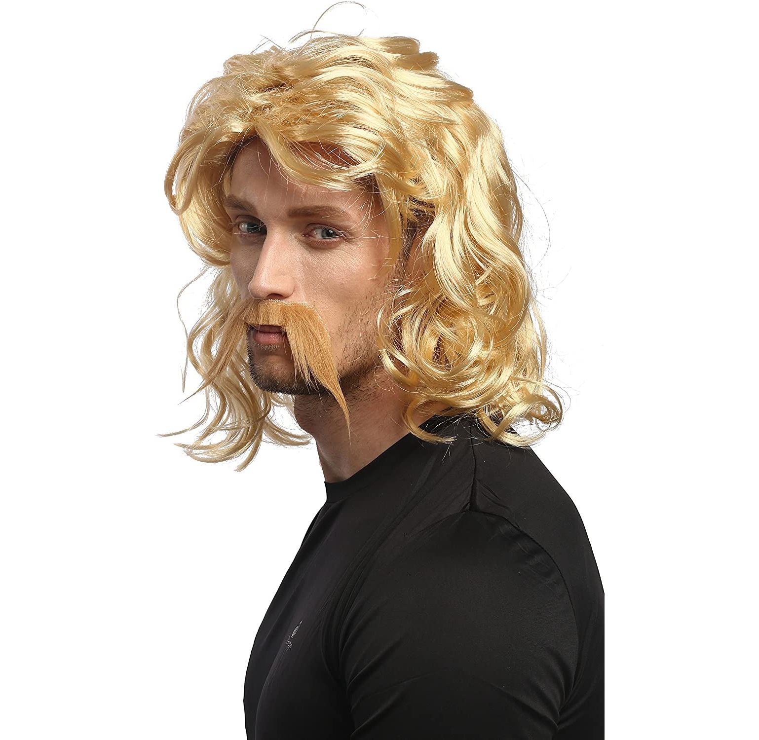 A short wig and beard of a golden foreigner pic 1