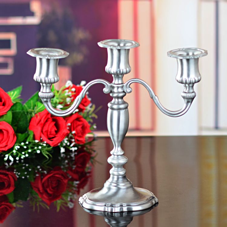 复古金属俄罗斯三头蜡烛台，经典家居/KTV装饰蜡烛台，经典光身烛台