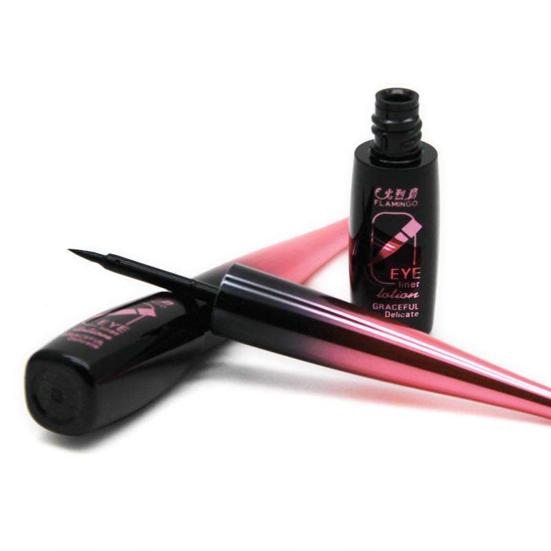 Genuine Flamingo Cool Black Quick-drying Long-lasting Makeup Eyeliner Liquid, large-capacity makeup eyeliner liquid pen, waterproof and non-smudge detail image 1