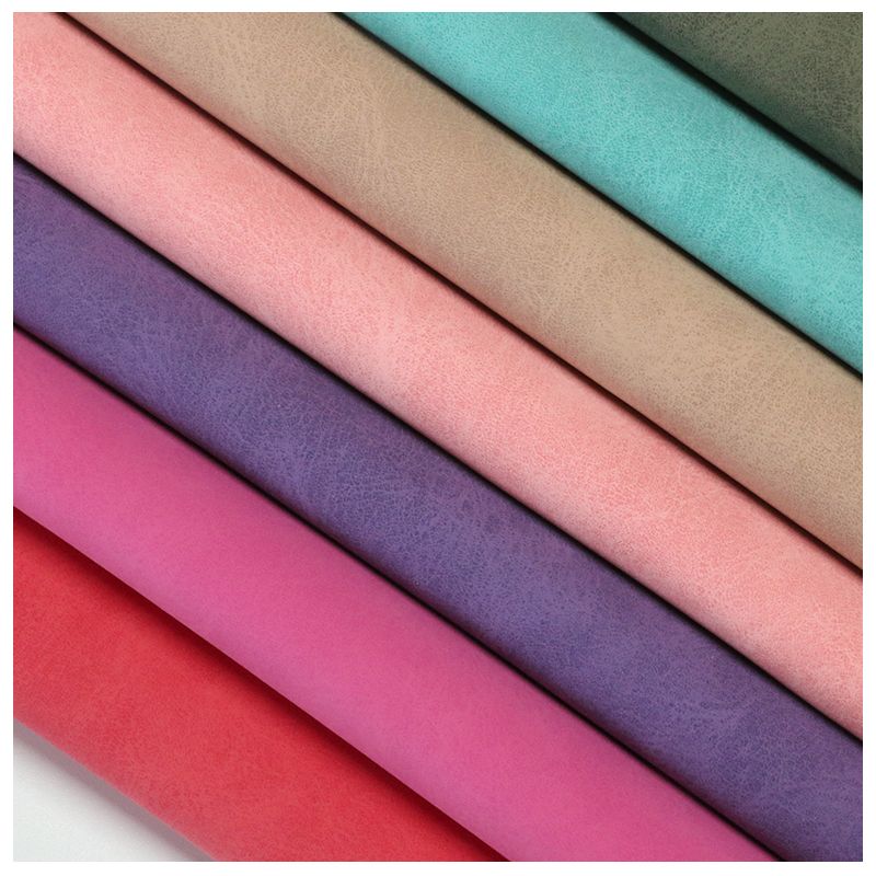 Factory direct sales of artificial leather, matte sheepskin, bag and shoe materials, cosmetic and leather materials, two-color suede matte pu leather Item Picture