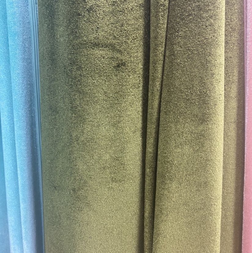 Korean velvet manufacturer direct sales, dark green clothing fabric in stock, factory direct sales