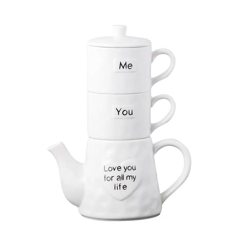 Kunkun Ceramics One Pot and Two Cups Ceramic Afternoon Tea Set, Home Nordic Tea Set TFT048 details Picture