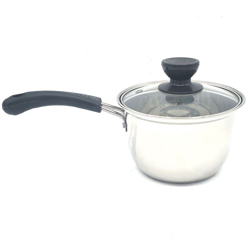Factory direct sales of stainless steel milk POTS, household milk soup POTS, single-handle milk POTS detail image 1