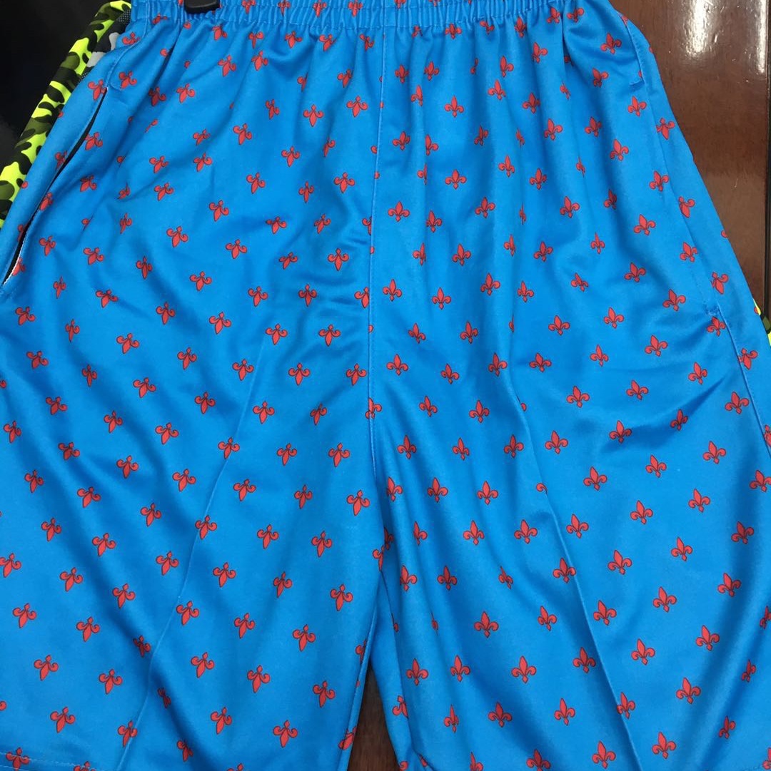 Customized trendy and fashionable sportswear pants with blue patterns for foreign trade