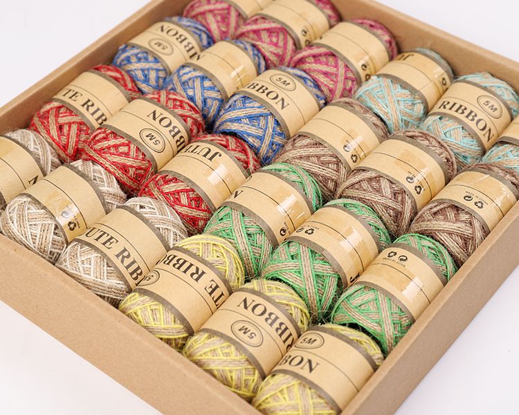 5M/卷 24卷/盒 彩色鱼丝麻盒装麻绳手工编织厂家直销详情3