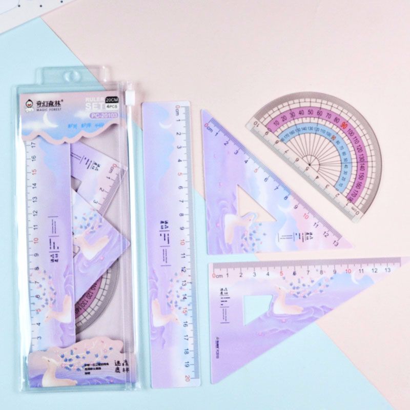 Wholesale Milu set rulers, creative and colorful rulers for primary and secondary school students detail image 7