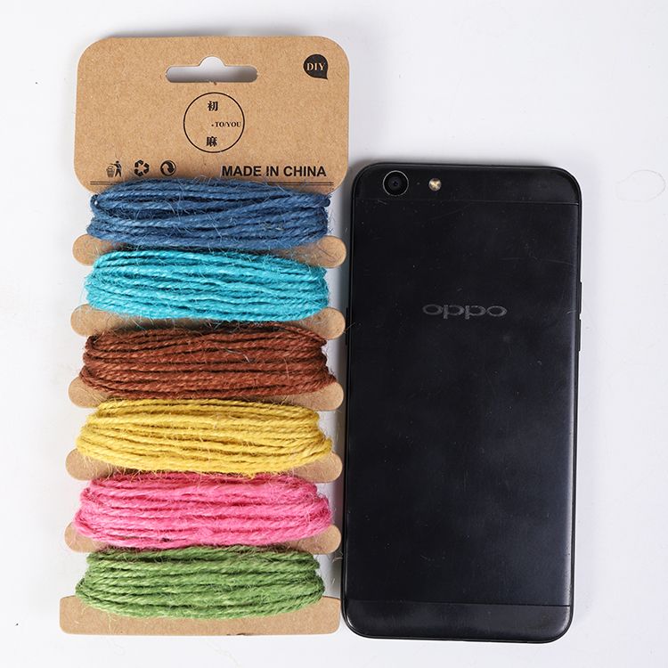 3M/色 彩色麻绳6色一卡挂卡包装详情图3