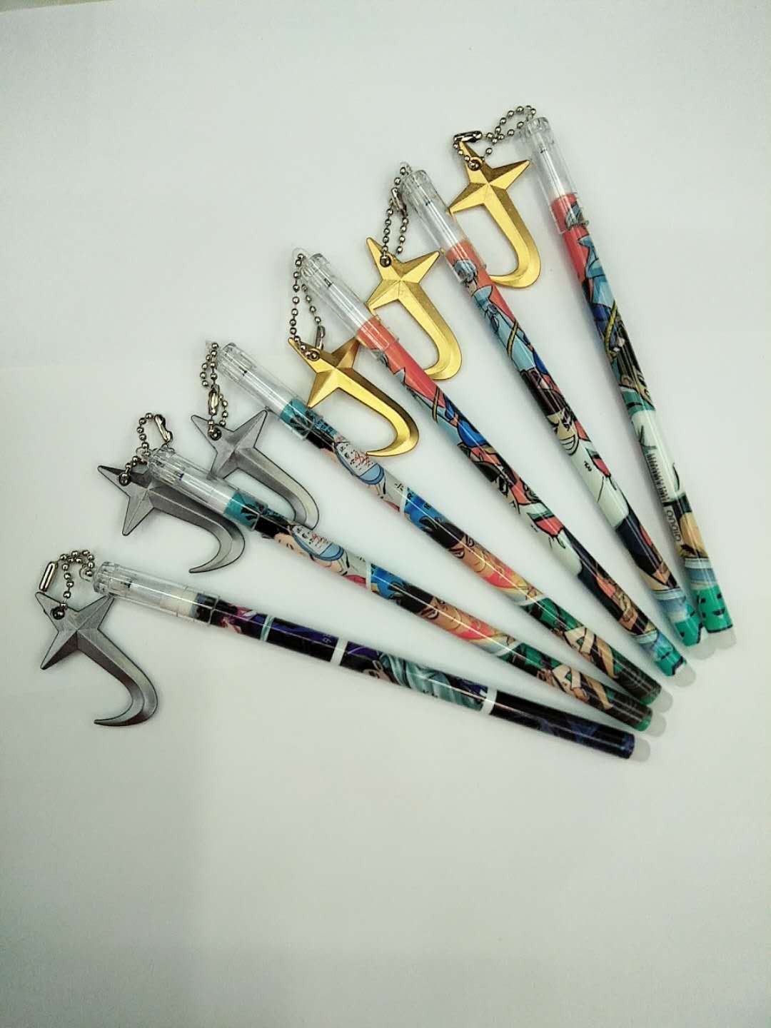 创意鱼钩吊坠可擦中性笔 卡通型兵器挂件可擦水笔小学生用笔详情2