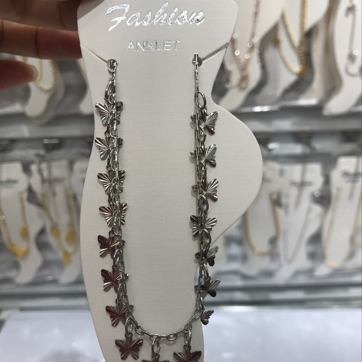 飘花蝴蝶脚链批发产品图