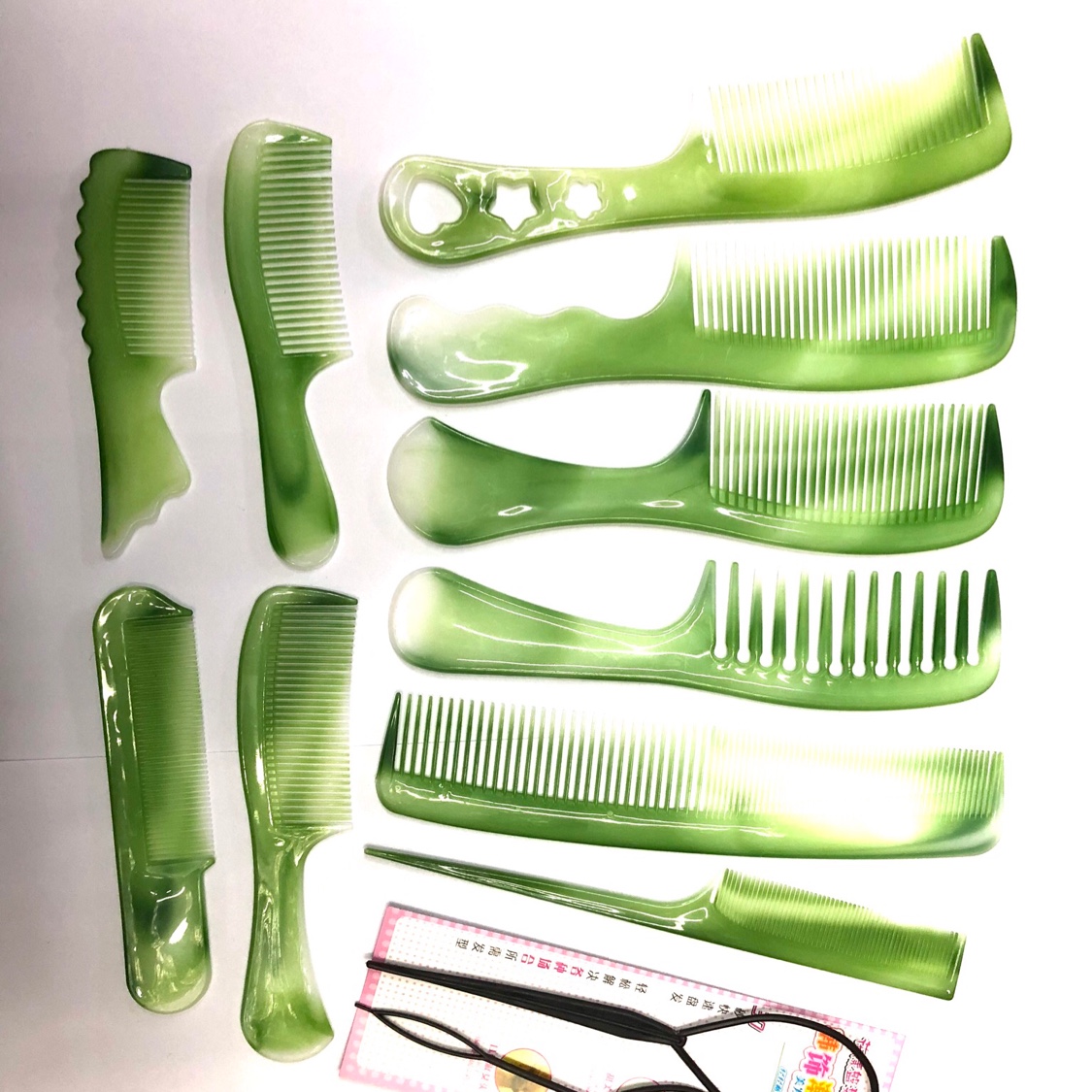 网红直播带货爆款10件套梳子 牛筋梳5大5小 送盘发器