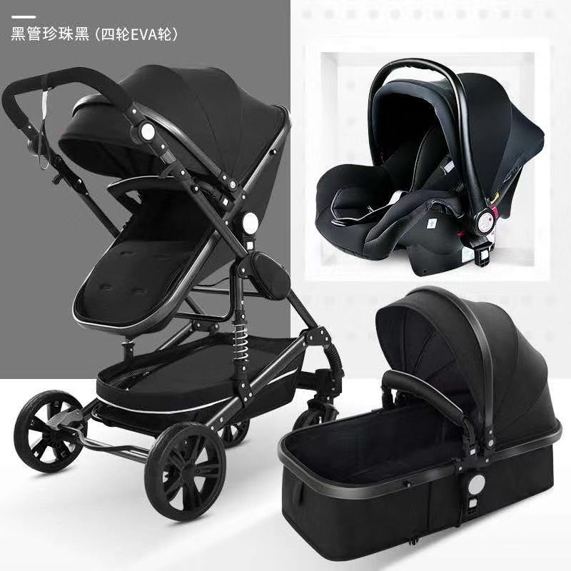 High-view baby stroller, portable folding children's stroller, shock-absorbing four-wheel stroller 739B detail image 1