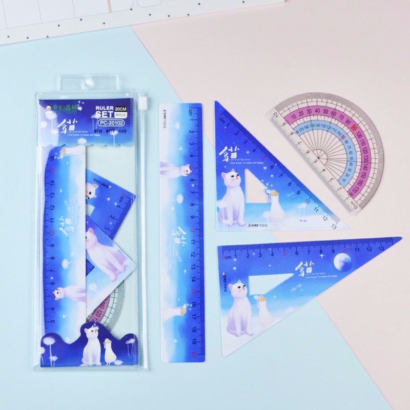 Fantasy Forest Cute student ruler set wholesale, scale drawing ruler, set of triangular ruler, customized student ruler detail image 5