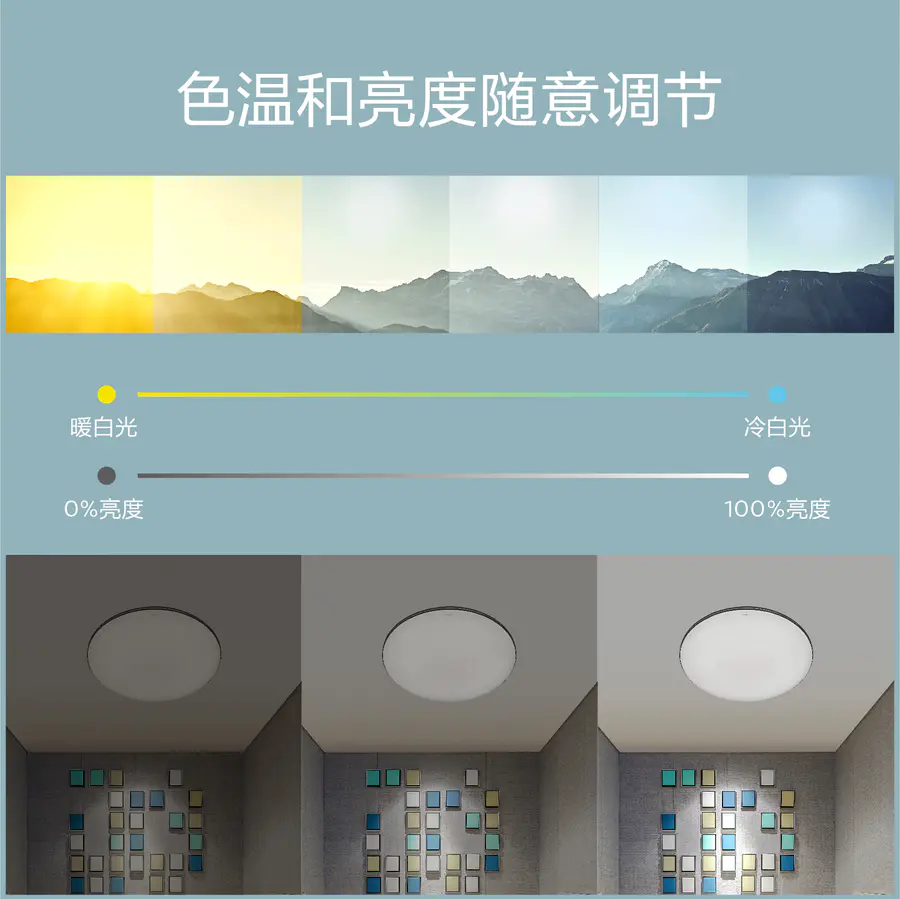 Philips Pinying LED ceiling light round lamp, simple, modern and elegant dimming bedroom lamp, 4+N dimming options Item Picture