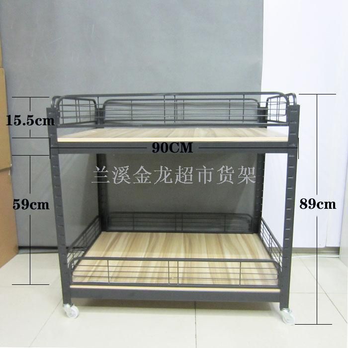 超市带轮促销架便利店货架零食展示架两层促销台详情图1