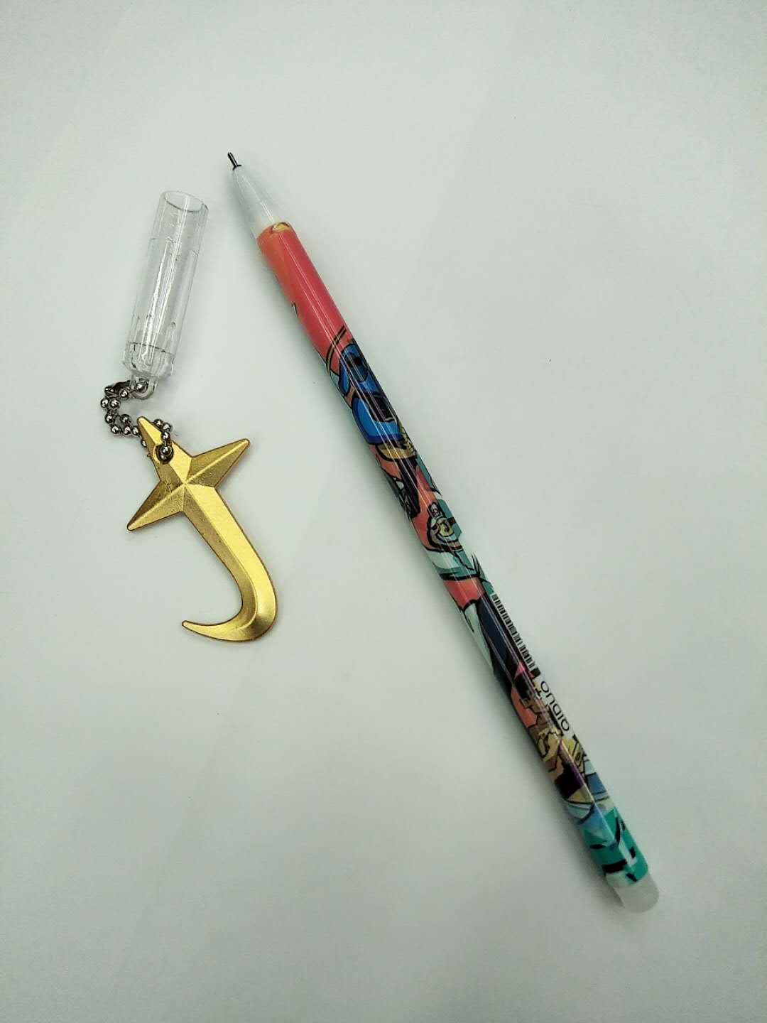 创意鱼钩吊坠可擦中性笔 卡通型兵器挂件可擦水笔小学生用笔详情5
