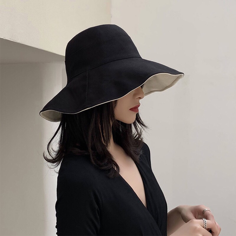 Japonés Rosex Tangk sombrero de pescador de doble cara mujer versión coreana de la primavera de la marea y otoño versátil sombrero de protección solar de ala ancha verano