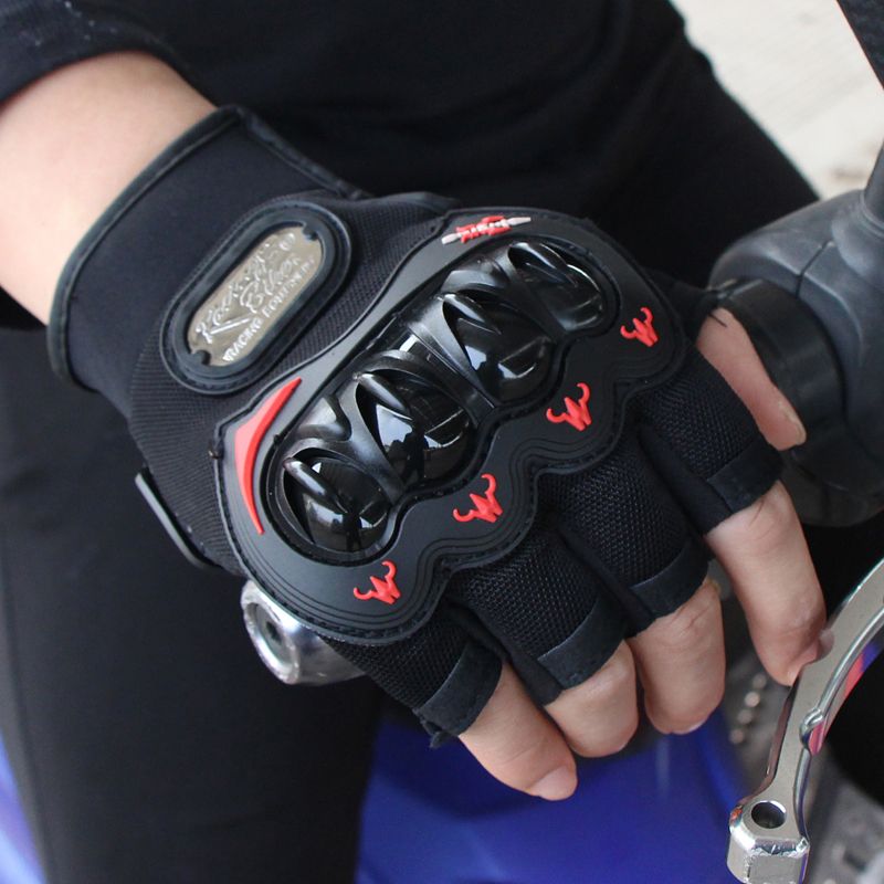 摩托车骑士机车防护手套 半指硬壳手掌垫片设计 铁片标