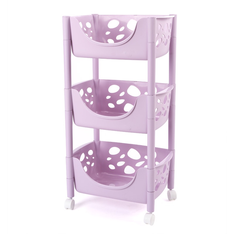 Plastic multi-layer storage rack, kitchen storage rack for miscellaneous items, wheeled storage basket undefined