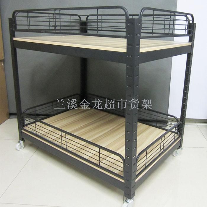 超市带轮促销架便利店货架零食展示架两层促销台详情图4