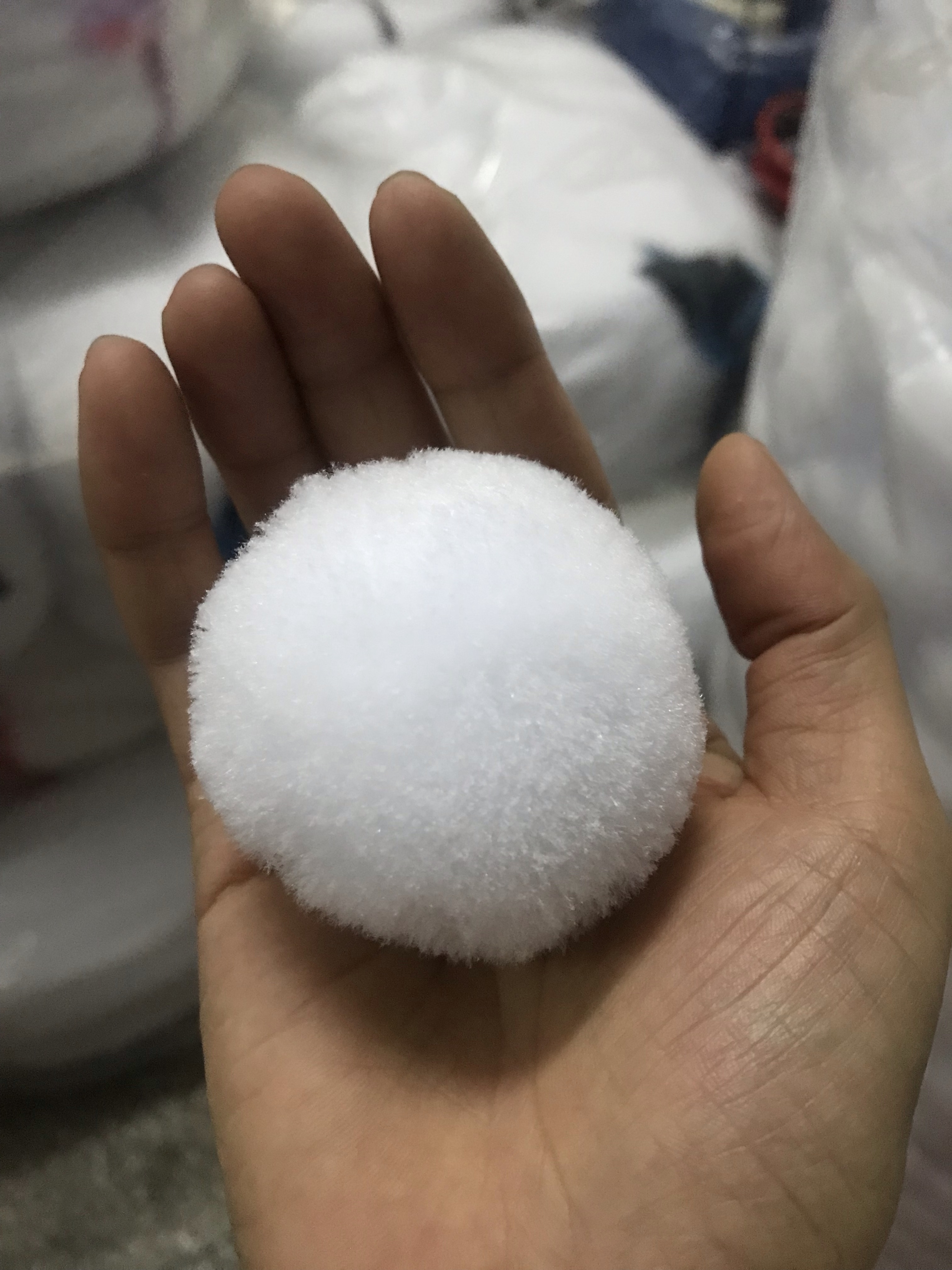 5.5公分假毛填充毛球 白色大毛球 圣诞毛球 DIY服装辅料配饰毛毛球产品图