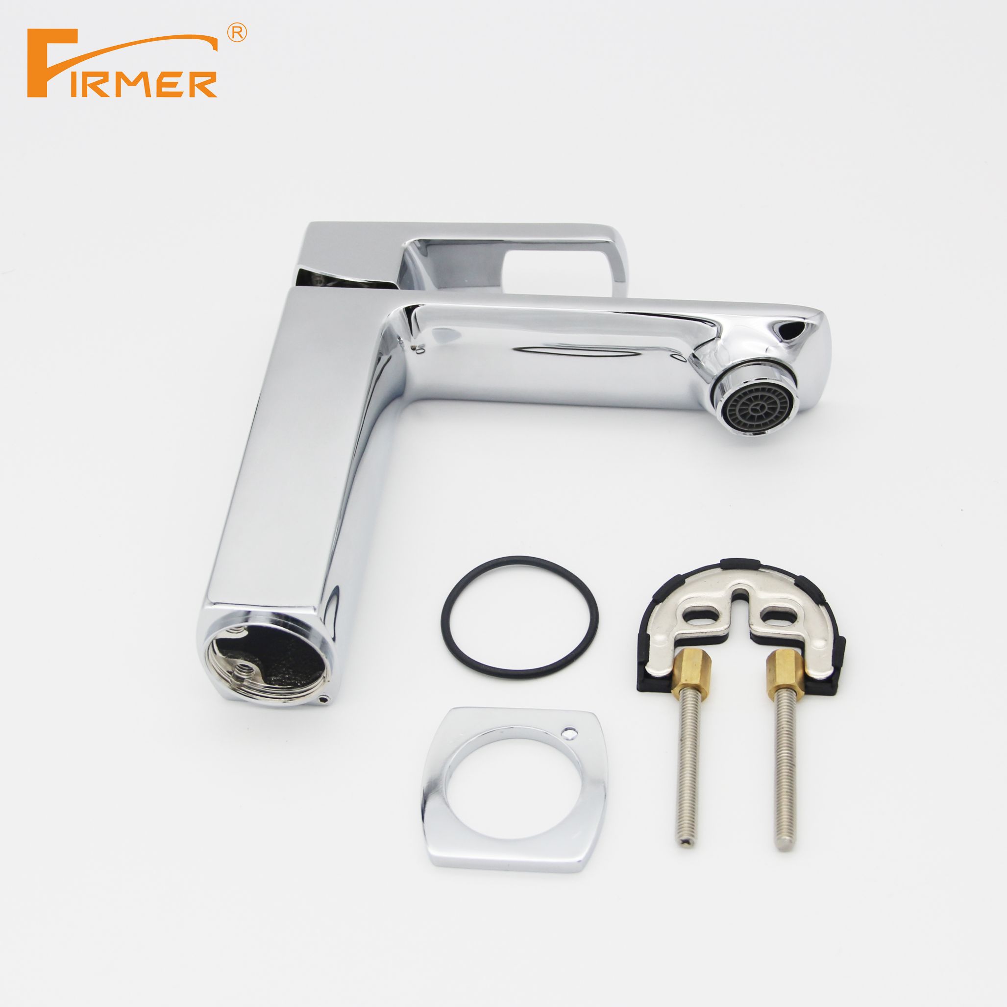 FIRMER washbasin faucet, stainless copper hot and cold water washbasin, bathroom countertop, single-hole washbasin details Picture