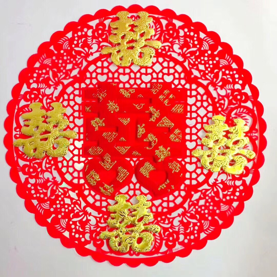 Transparent mold three-dimensional five-happiness window decorations for festive items