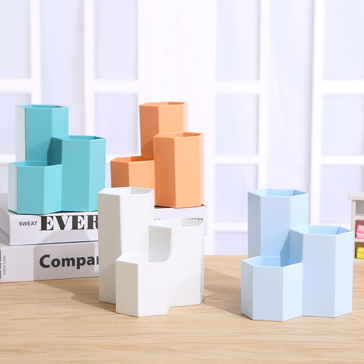"ins simple partition pen holder, student storage box, a must-have for stationery desktop storage in the girls' dormitory office.