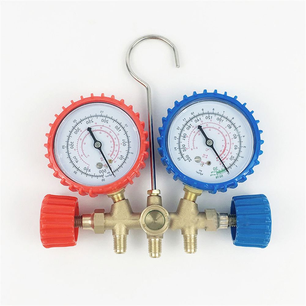 汽车冷媒制冷维修加注雪种用双表头铜冷媒表详情图1