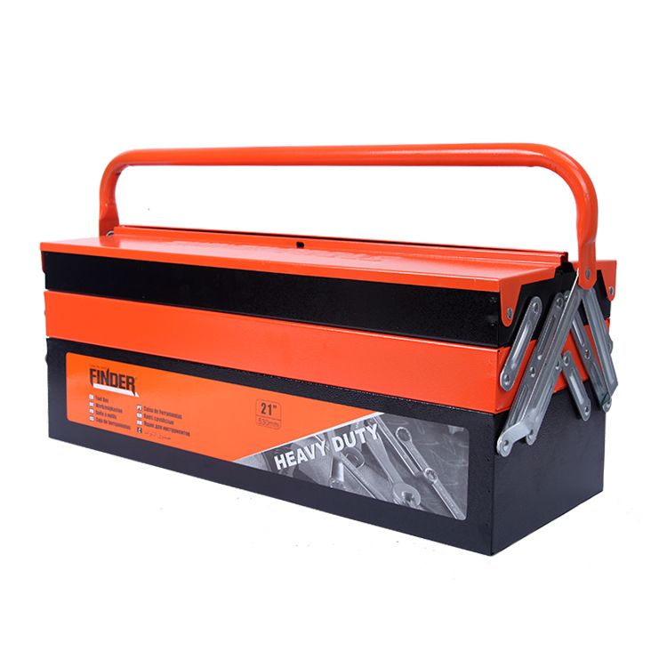 Discoverer 21 "Orange black single rod Heavy Duty Metal Tools Box