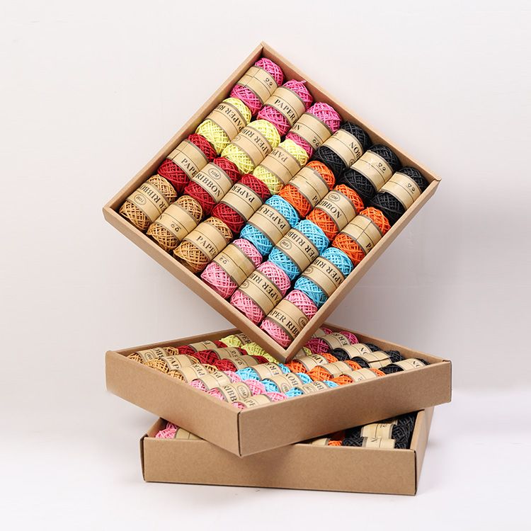 10M/ roll 24 rolls/box of coloured Lafite grass paper rope thumbnail