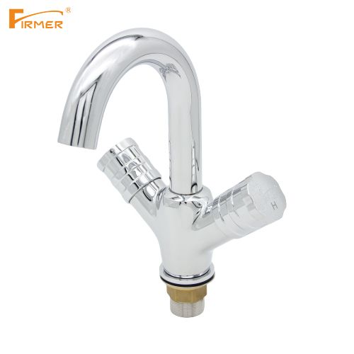 Firmer Slow-Opening Horn Washbasin Faucet, Pressurized Faucet, Kitchen Hot And Cold Sink, Sink For Washing Vegetables