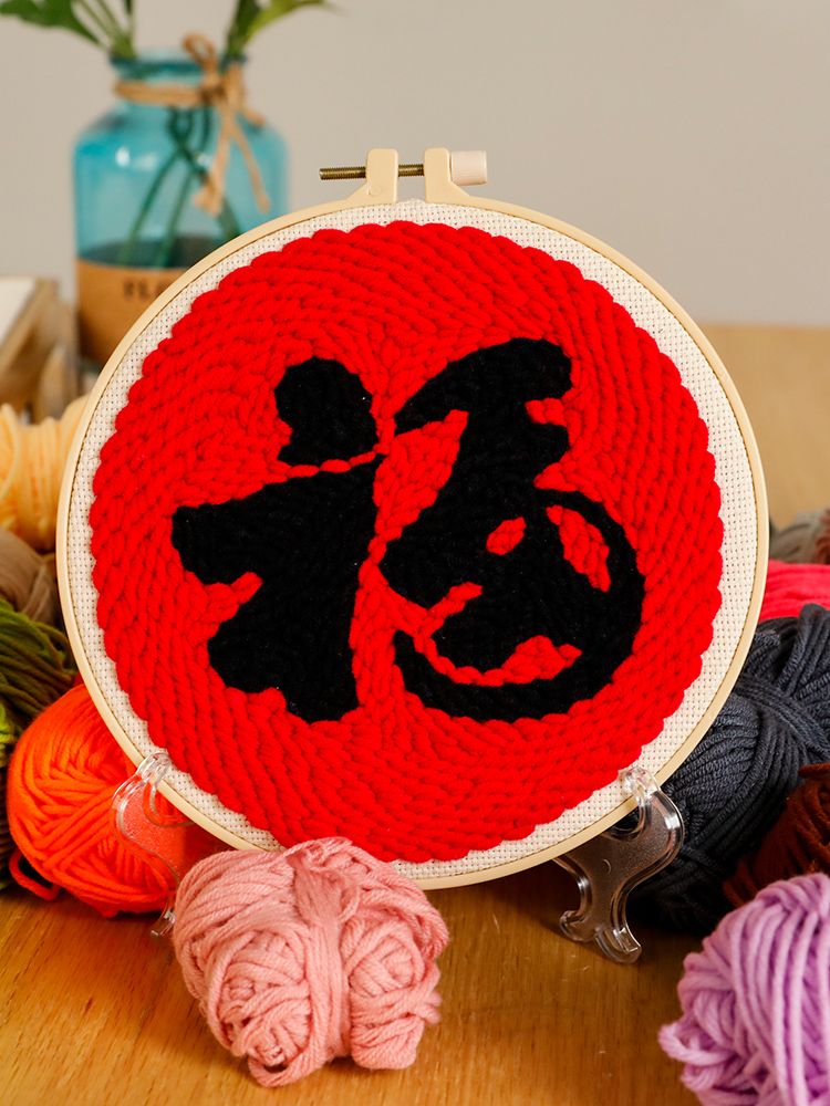 抖音同款手工DIY刺绣戳戳乐材料包 婚庆礼物毛线画详情图14