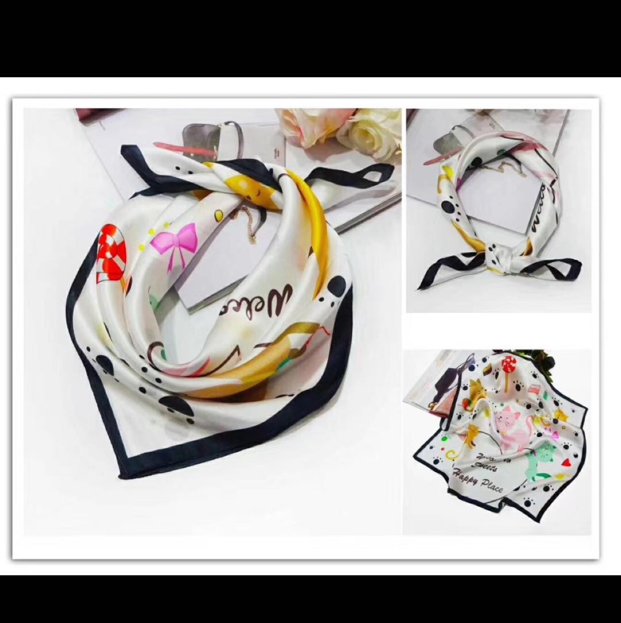 White silk scarf scarf Long scarf shawl