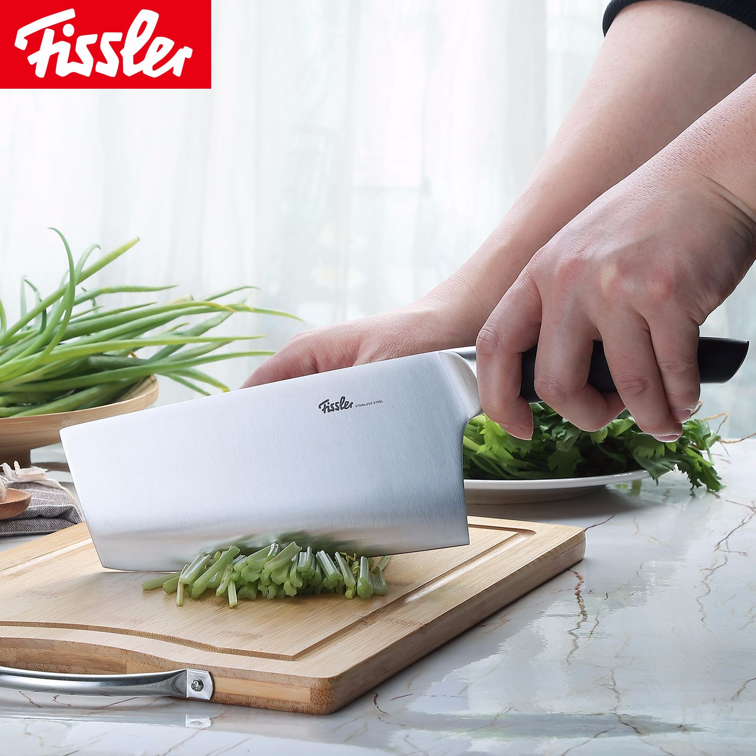 德国菲仕乐Fissler18厘米中式菜刀产品图