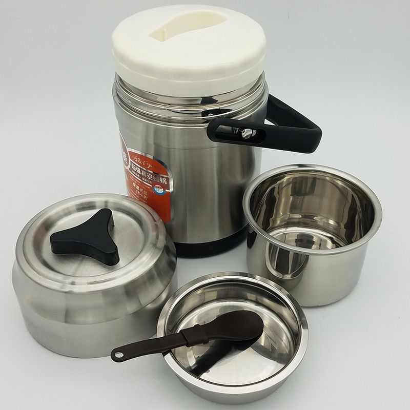 Factory direct sales of stainless steel lunch boxes, insulated POTS, household anti-overflow vacuum insulated lunch boxes detail image 1