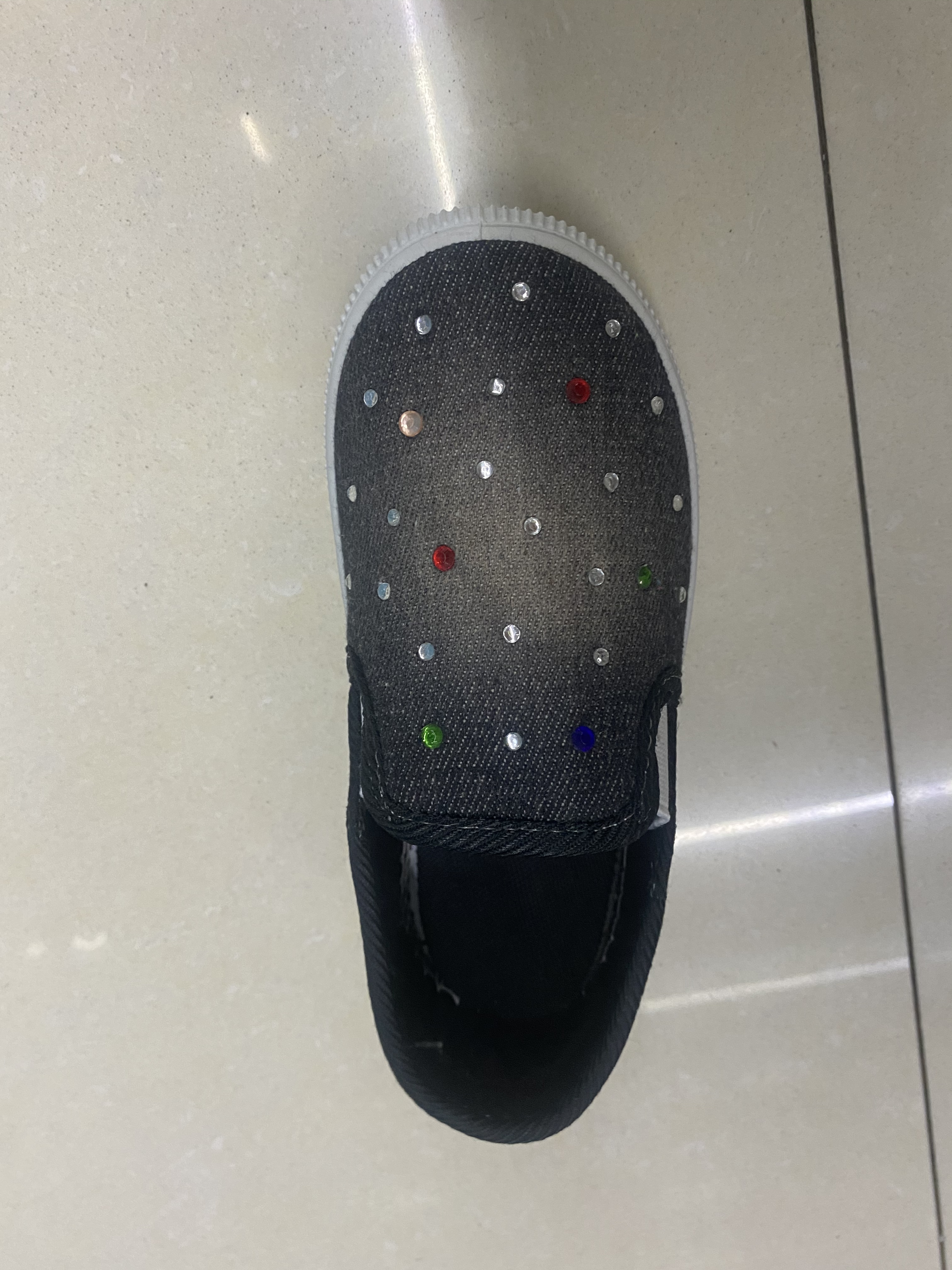 Foreign Trade Small Children Big Children Slip-On Cloth Shoes With Diamond Design Denim Single Shoe Tide Application Scenario