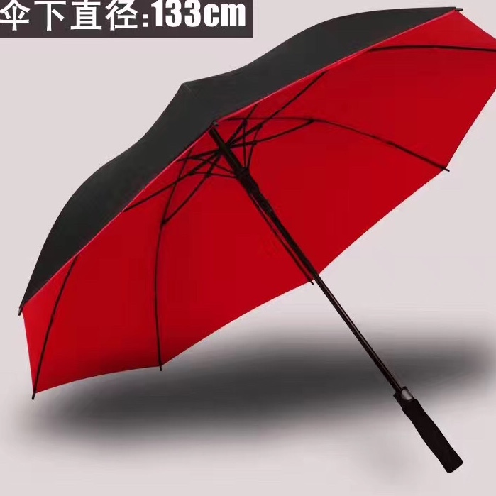 8K Fiber Double House Fabric Automatic Umbrella Eva Straight Handle