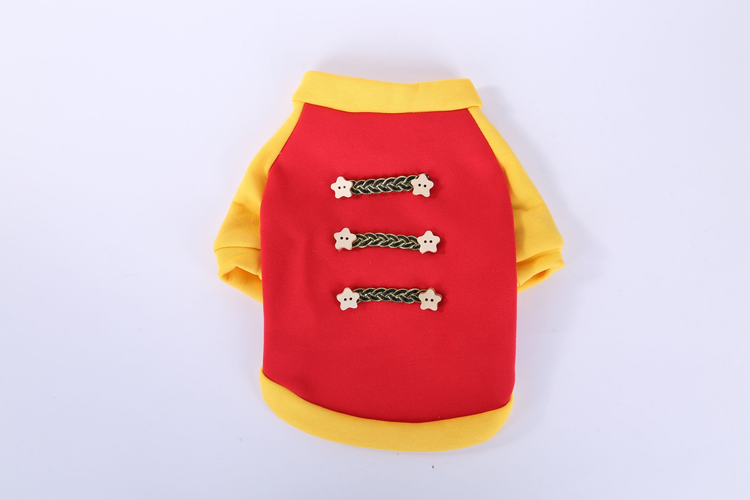 Direct sales of small pet clothing from the manufacturer in red and yellow