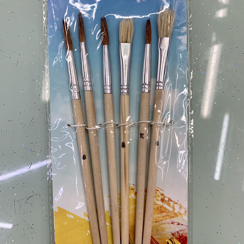 6 brushes, watercolor pens, water chalk, set pens thumbnail